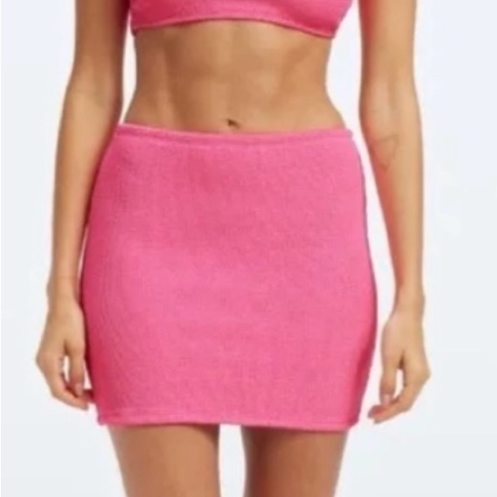 NEW‎ Good American Pink Always Fits Swim Mini Skirt ~ Size 3/4 XS